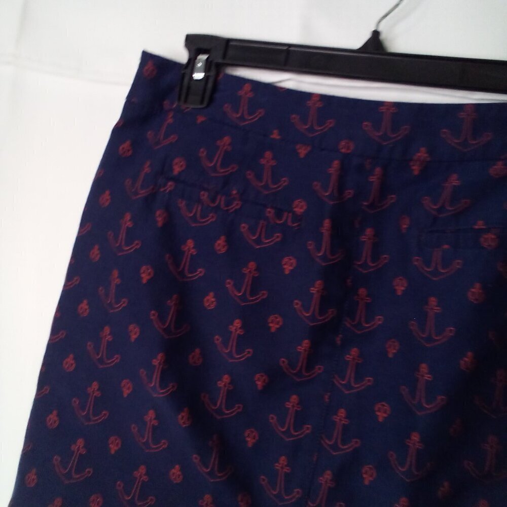 Tommy Hilfiger Skirt Women 8 Anchor Nautical Pockets Blue Red - Picture 13 of 16